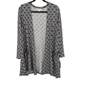 Lularoe Caroline Cardigan Black & White - Size Medium